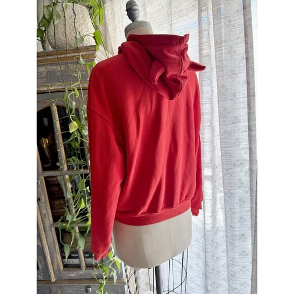 Red Devil Horn Hoodie Hotter Than Hell Pullover Men’s Size Medium Unisex - Picture 4 of 9